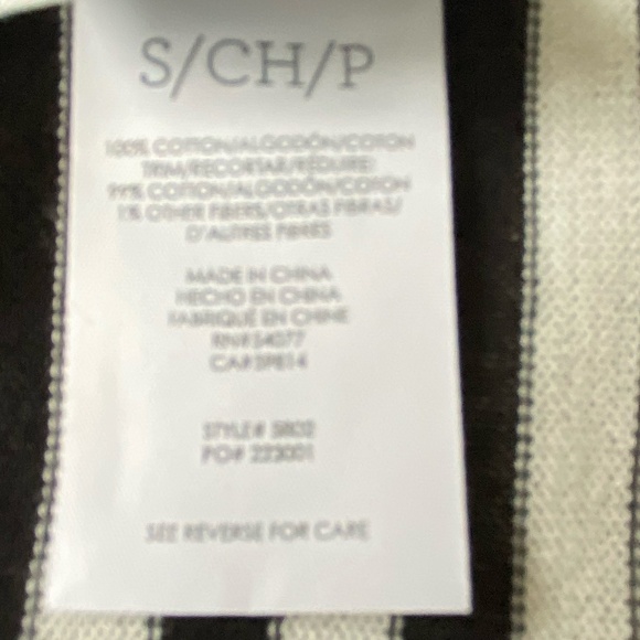 Cabi Black White Cotton Casual Nautical Open Cardigan Lightweight Knit- Sz-S - Picture 11 of 15